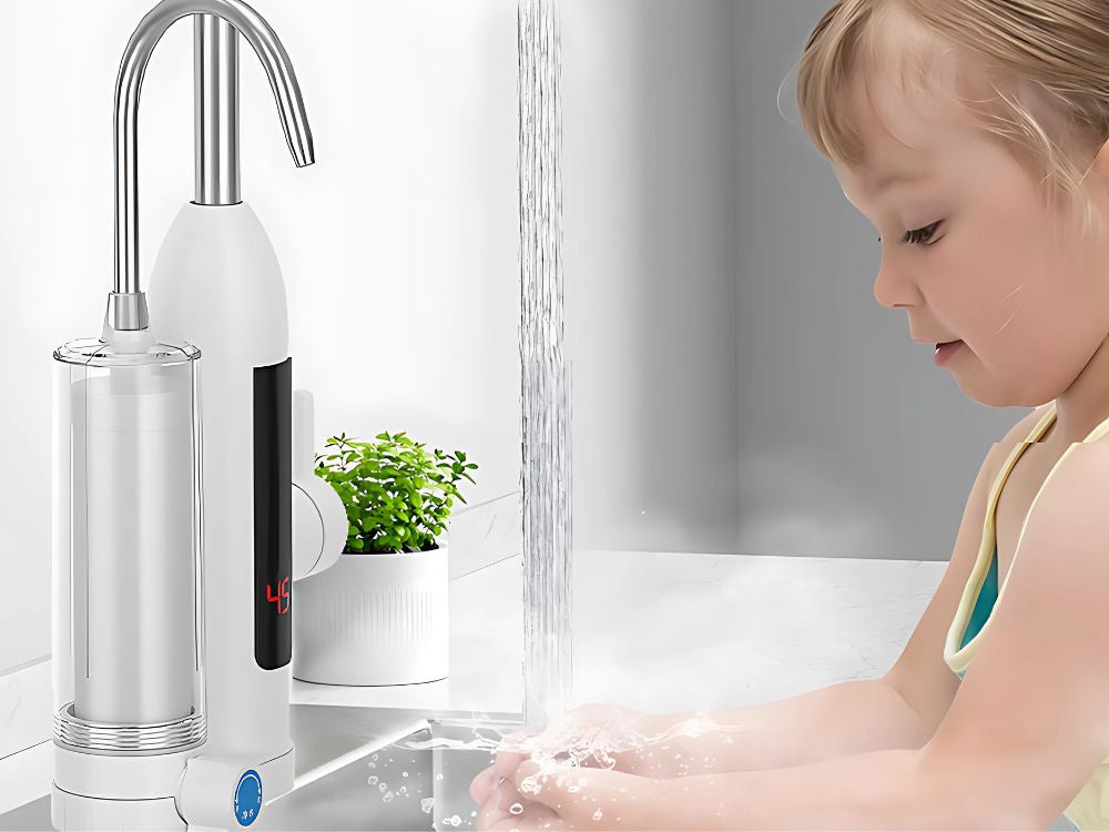 Robinet electric si filtru instant pentru incalzire apa, Zola, din inox, display LCD, rotire 360 grade, interval temperatura 30-60 grade cu afisaj, putere 3 kW, 220V, argintiu Robinet electric si filtru instant pentru incalzire apa, Zola, din inox, display LCD, rotire 360 grade, interval temperatura 30-60 grade cu afisaj, putere 3 kW, 220V, argintiu